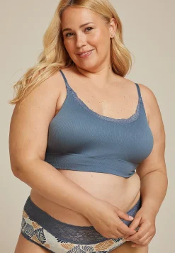 Maurices Bralettes|Bralettes-True Stretch Seamless Ribbed Lace Trim Bralette