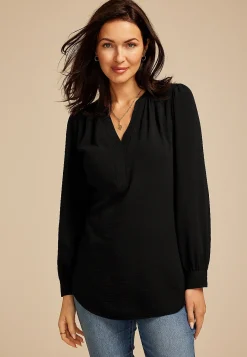 Maurices Shirts & Blouses-V Neck Long Sleeve Blouse