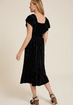 Maurices Wedding Guest & Cocktail Dresses-Velvet Jacquard Midi Dress