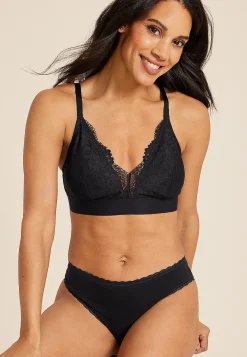 Maurices Bralettes|Bralettes-Vintage Lace Wide Band Triangle Bralette