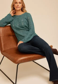 Maurices Sweaters Cardigans & Kimonos-Wave Stitch Bell Sleeve Sweater
