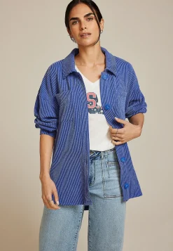 Maurices Plaid & Button Down Shirts|Jackets-Wavy Ribbed Shacket