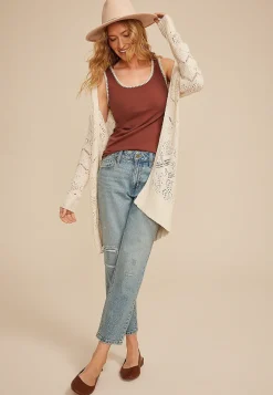 Maurices Tanks & Camis-Whipstitch Embroidered Tank Top