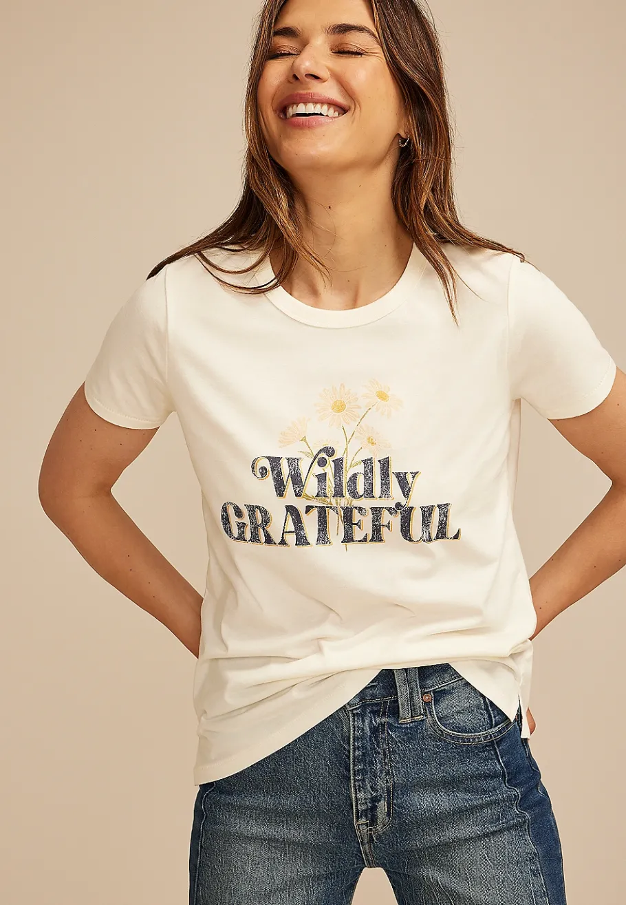 Maurices Tees|Graphics-Wildly Grateuful Classic Fit Graphic Tee