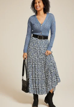 Maurices Sweaters Cardigans & Kimonos-Zig Zag Pointelle Button Front Cardigan